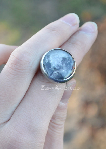 Full moon ring, Adjustable Ring