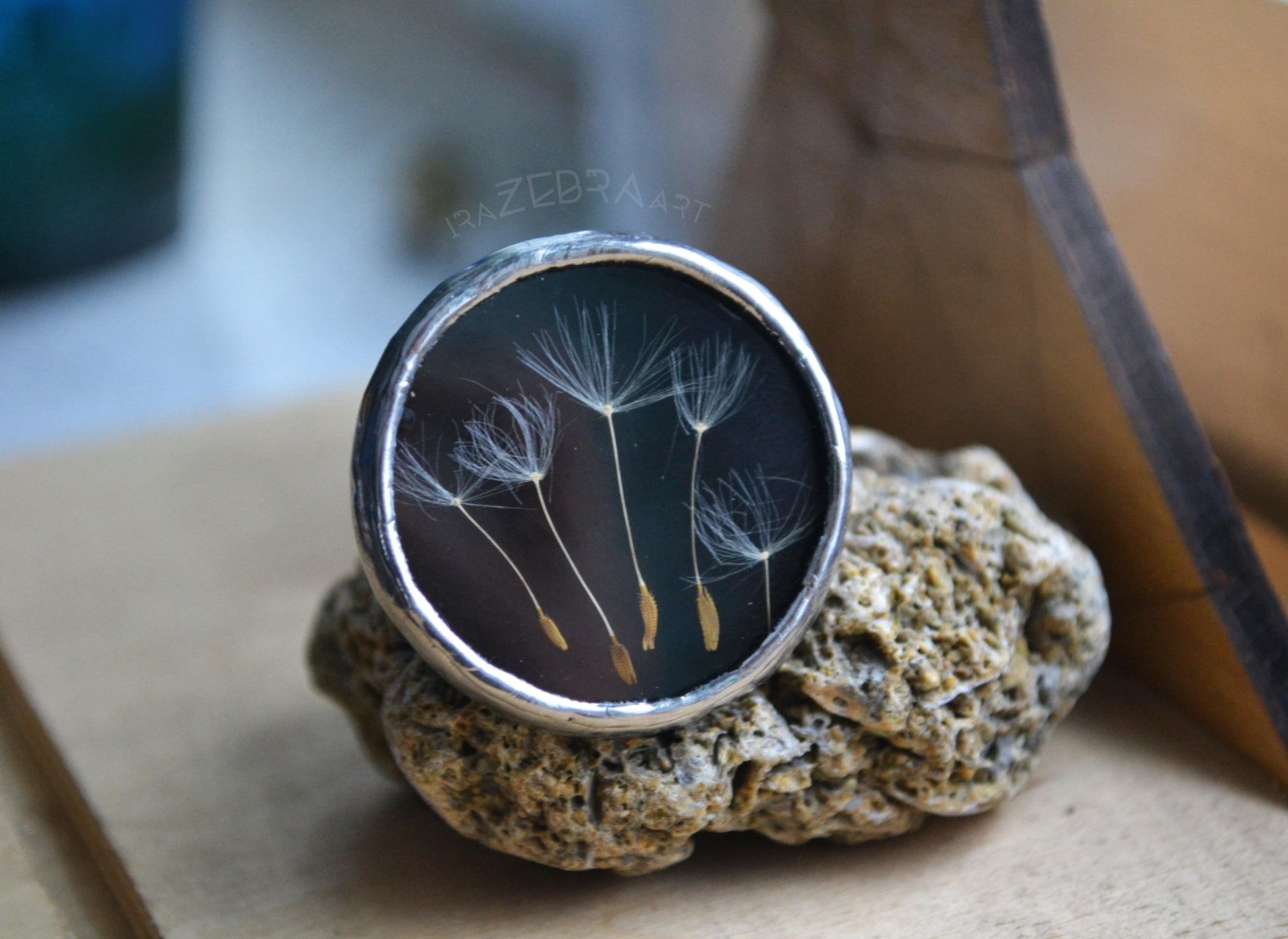 Dandelion ring, Statement rings, Adjustable ring