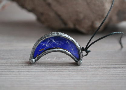 Moon necklace, Real Dandelion necklace