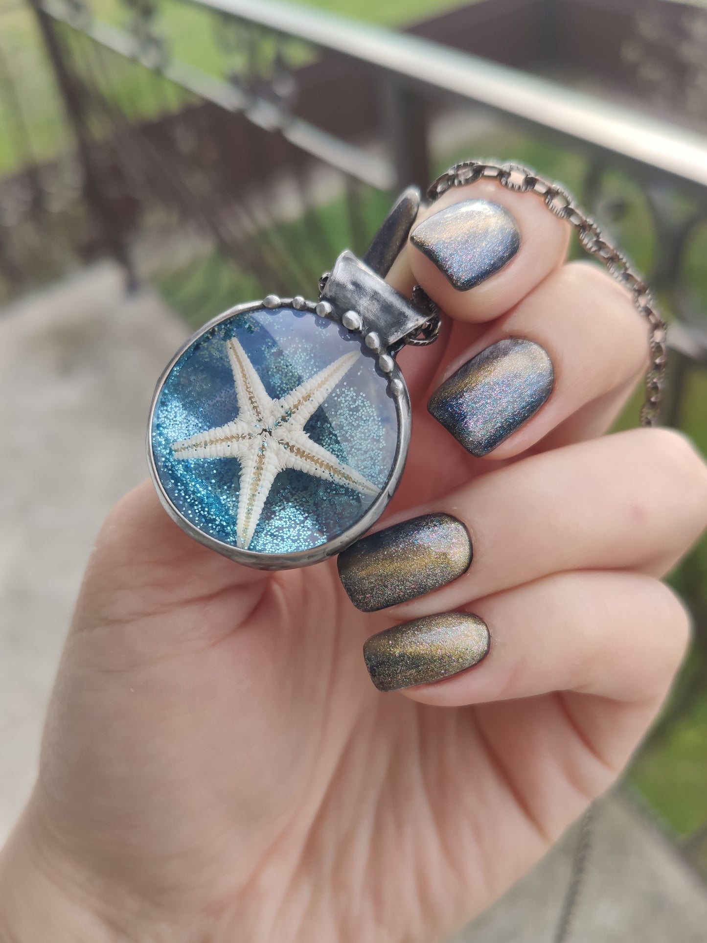 Starfish necklace, Real starfish pendant