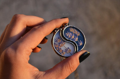 Best friend necklaces, Yin yang necklace, Lavender necklace