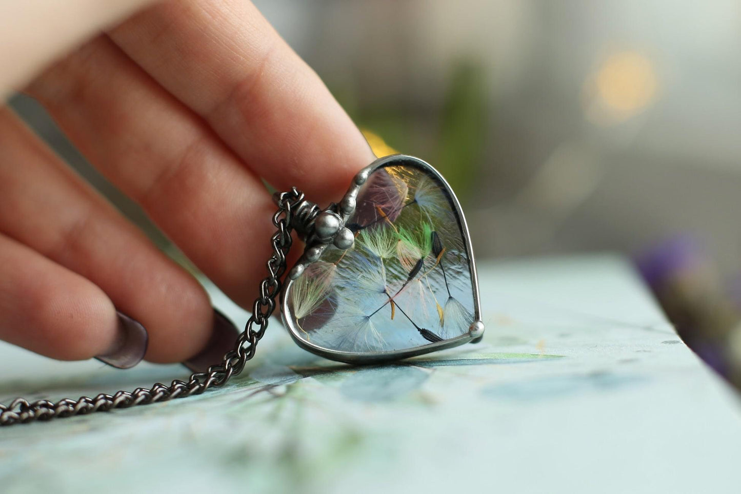 Dandelion wish necklace, Everyday pendant gift