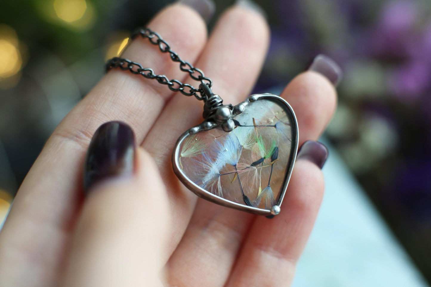 Dandelion wish necklace, Everyday pendant gift