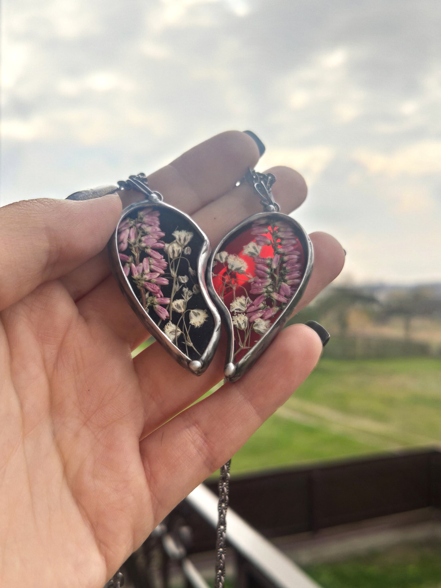 Set of 2 heart necklaces, Best Friend necklaces