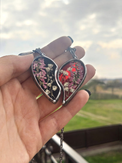 Set of 2 heart necklaces, Best Friend necklaces