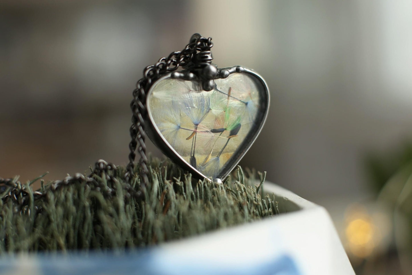 Dandelion wish necklace, Everyday pendant gift