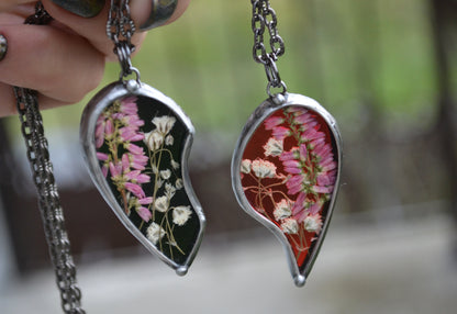 Set of 2 heart necklaces, Best Friend necklaces