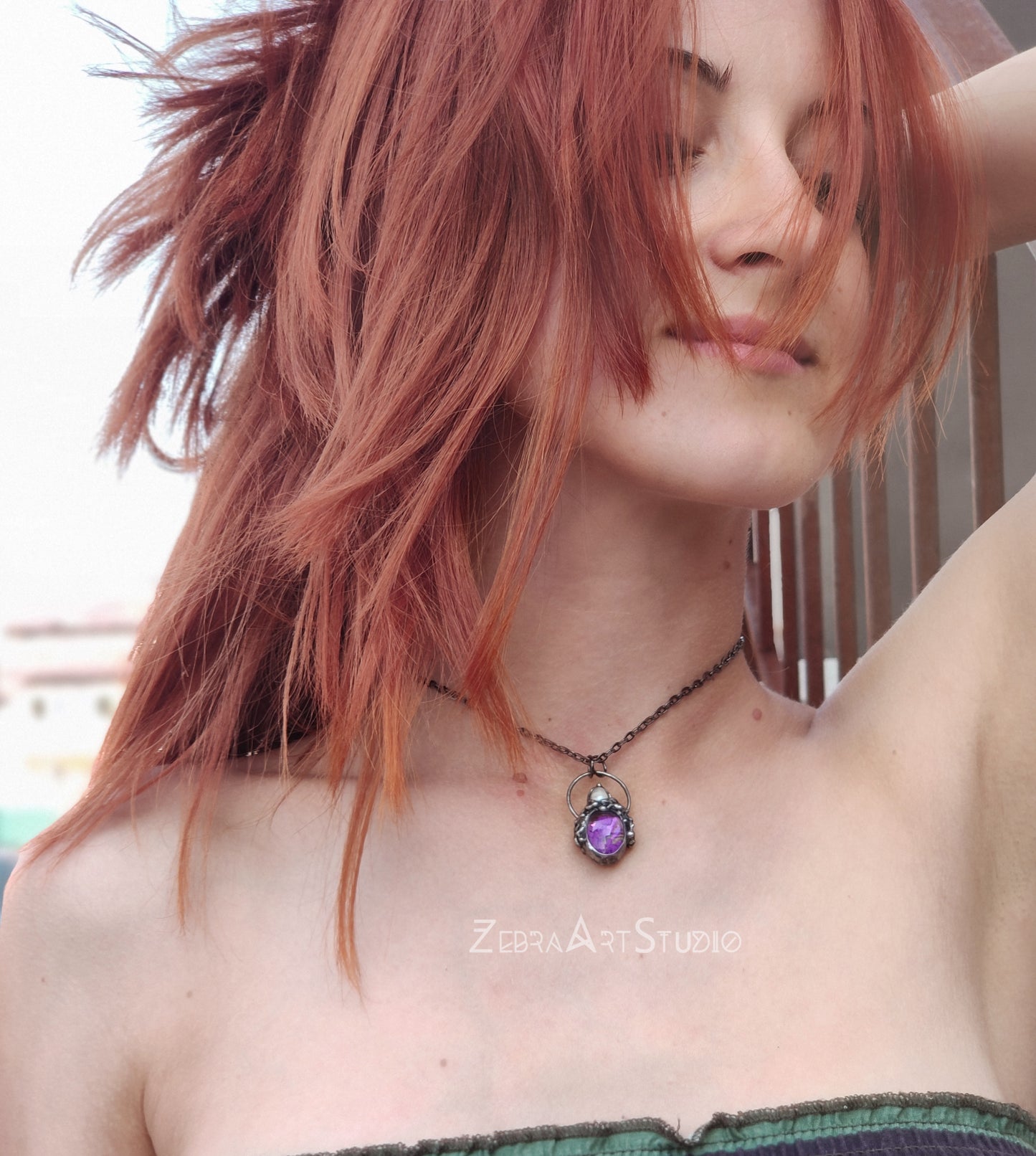 Real Pearl Choker Necklace, Real plant necklace